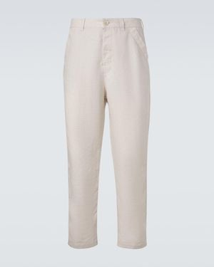 Brunello Cucinelli Linen Straight Trousers - Natural