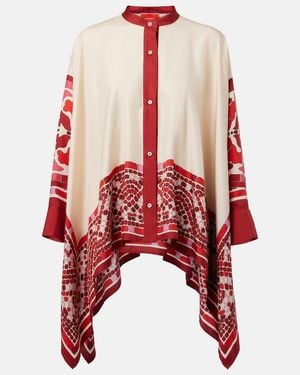 La DoubleJ Foulard Printed Silk Twill Shirt - Red