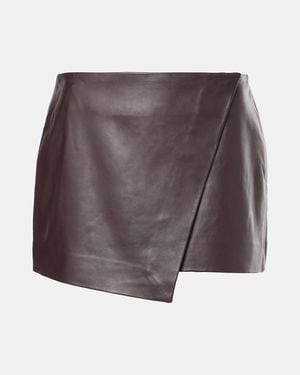 Frankie Shop Cleo Leather Wrap Skirt - Brown
