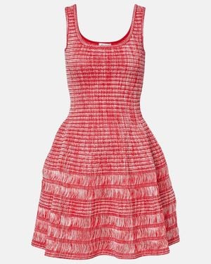 Alaïa Minikleid Aus Baumwoll-Jersey - Rot
