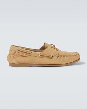 Tom Ford Robin Leather Boat Shoes - White