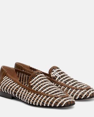 Veronica Beard Prilla Woven Leather Loafers - Brown