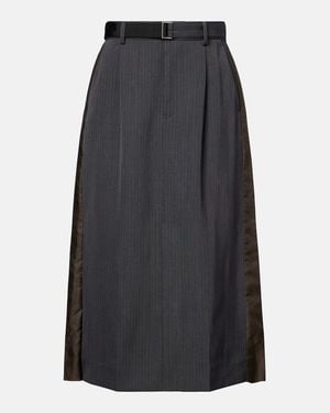 Sacai Paneled Midi Skirt - Black
