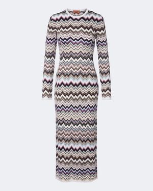 Missoni Zigzag Knitted Wool-Blend Midi Dress - White