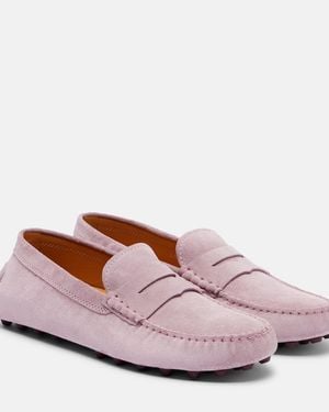 Tod's Gommino Suede Driving Shoes - Pink
