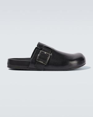 Loewe Ease Buckle Leather Mules - Black