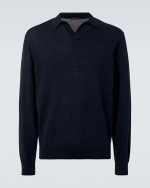Rubinacci Amalfi Cotton Polo Shirt - Blue