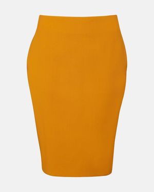 Saint Laurent High-Rise Pencil Skirt - Orange