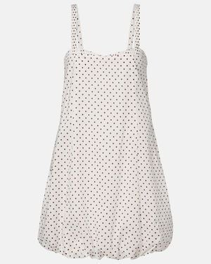 Posse Sky Polka-Dot Balloon Minidress - White