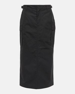 Wardrobe NYC Cotton Cargo Midi Skirt - Black