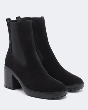Hogan Ankle Boots H724 Aus Veloursleder - Schwarz