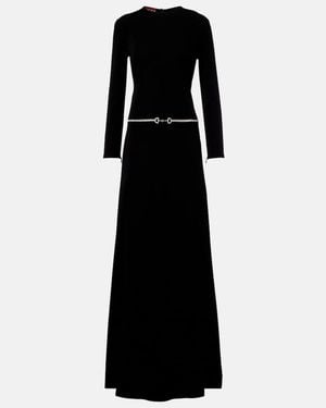 Gucci Horsebit Embellished Jersey Maxi Dress - Black