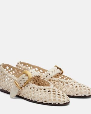 Zimmermann Alchemy Braided Leather Mary Jane Flats - Natural