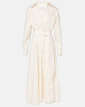 Johanna Ortiz Vela De Cruz Cotton-Blend Poplin Wrap Dress - Natural