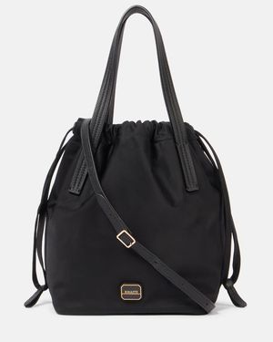 KHAITE Rory Medium Leather-Trimmed Bucket Bag - Black