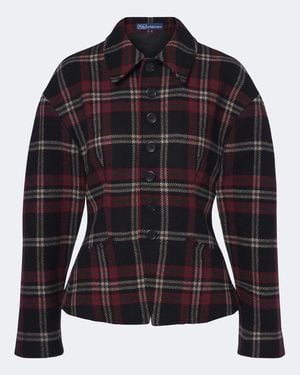 Polo Ralph Lauren Plaid Wool-Blend Tweed Jacket - Black