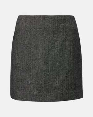 Blazé Milano Coci Herringbone Wool-Blend Miniskirt - Gray