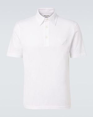 Prada Polohemd Aus Baumwolle - Weiß