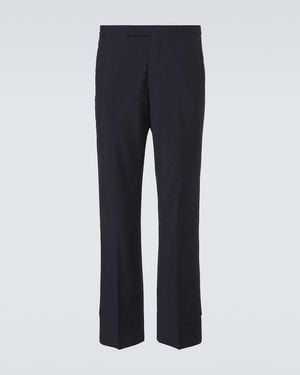 Prada Wool And Mohair Straight Trousers - Blue