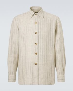 Rubinacci Striped Linen And Wool Shirt - Natural