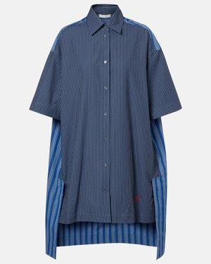 JW Anderson Striped Cotton Poplin Shirt Dress - Blue