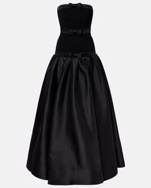 Rebecca Vallance Zendaya Crepe Satin-Paneled Corset Gown - Black