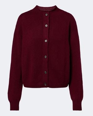 Lisa Yang Zirelle Cashmere Mockneck Cardigan - Red