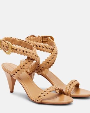 Zimmermann Helix 75 Braided Leather Sandals - Metallic