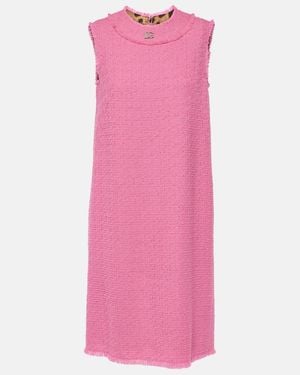Dolce & Gabbana Raschel Dg Tweed Minidress - Pink