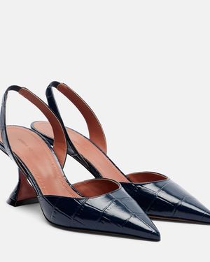 AMINA MUADDI Slingback-Pumps Holli Aus Leder - Blau