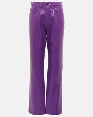 Agolde 90s Pinch High-rise Faux Leather Pants - Purple