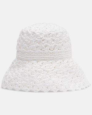 Aquazzura Crochet Bucket Hat - White