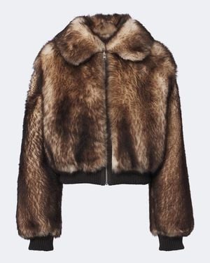 Arma Chaqueta Reversible Nerea De Borrego Y Piel - Marrón