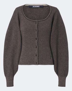 Jacquemus Tempo Wool And Cashmere Cardigan - Grey