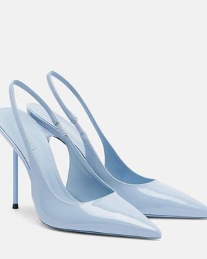 Paris Texas Lidia 105 Patent Leather Slingback Court Shoes - Blue