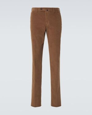 Slowear Cotton Corduroy Straight Trousers - Brown