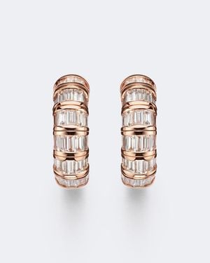 SHAY Pendientes De Oro Rosa De 18 Ct Con Diamantes - Blanco