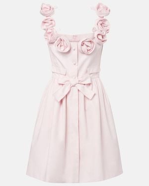 Giambattista Valli Floral-Applique Cotton Minidress - Pink