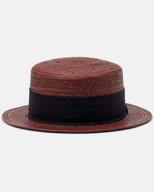 Loro Piana Elena Straw Sun Hat - Red