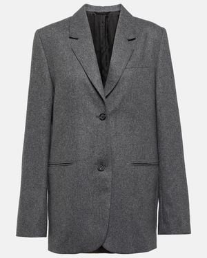 TOTEME Single-breasted Notch-lapel Recycled Wool-blend Blazer - Gray