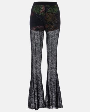 Etro Cotton Lace Flared Trousers - Black
