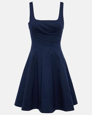 STAUD Wells Cotton Poplin Minidress - Blue