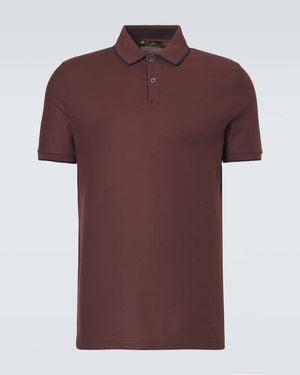Loro Piana Brentwood Cotton-Blend Pique Polo Shirt - Red