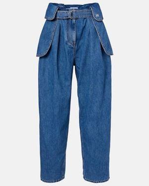 Loewe Jeans Anchos Con Cinturon - Azul