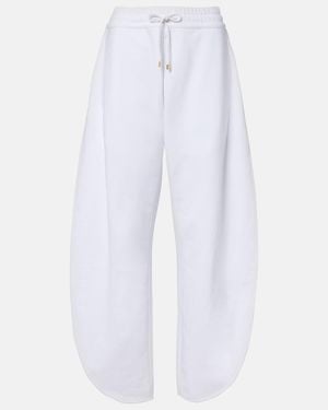 Alaïa Pantalones Deportivos Barrel De Algodon - Blanco