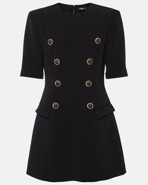 Balmain Elegant Mini Dress With Decorative Buttons - Black