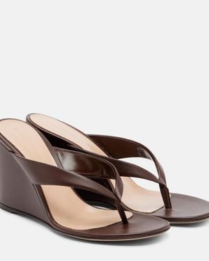 Gianvito Rossi Wedge-Sandalen Aus Leder - Braun