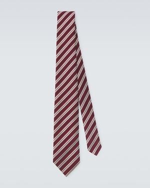 Charvet Striped Silk Jacquard Tie - Purple