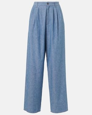 The Row Rufos Twill Wide-Leg Pants - Blue