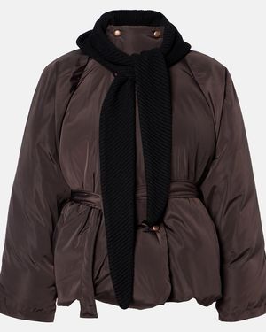 Magda Butrym Belted Hooded Puffer Jacket - Black